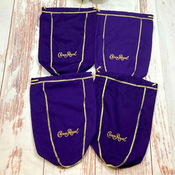 Crown Royal Dust Bag Bundle Purple & Gold Sz 1.5L (4) - Picture 1 of 11